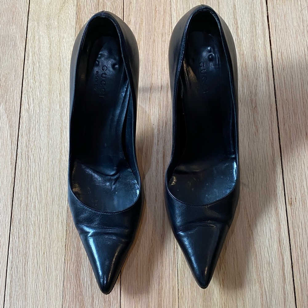 Gucci Leather Bamboo Pumps